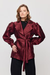 Bordo Desenli Balon Kol Ceket 2848