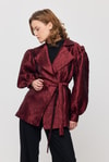 Bordo Desenli Balon Kol Ceket 2848