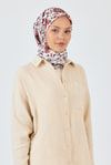 Bordo Desenli Eşarp 3005