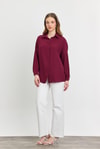Bordo Desenli Salaş Gömlek 4635A