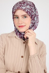 Bordo Etnik Desenli Eşarp 3013