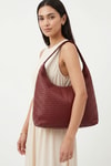Bordo Fermuarlı Örgülü Çanta 9230
