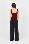Bordo Kalın Askılı V Yaka Bluz 13293