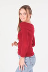Bordo Madanno Yaka Bluz 1015