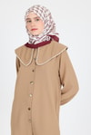 Bordo Monogram Desenli Eşarp 3015