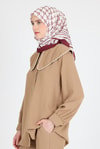 Bordo Monogram Desenli Eşarp 3015