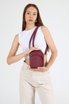 Bordo Ön Cepli Mini Çarpraz Askılı Çanta 384