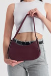 Bordo Oval Baget Çanta 3001