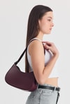 Bordo Oval Baget Çanta 3001