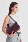 Bordo Oval Baget Çanta 3001