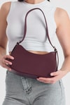 Bordo Oval Baget Çanta 3001