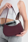 Bordo Oval Baget Çanta 3001