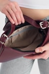 Bordo Oval Baget Çanta 3001