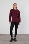 Bordo Oval Kesim Oysho Sweat 3007