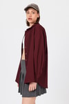 Bordo Oversize Basic Uzun Gömlek 4664A