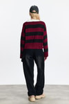 Bordo Polo Yaka Çizgili Kazak 24379