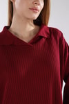 Bordo Polo Yaka Tunik 5410