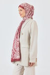 Bordo Retro Desenli Şal 4004