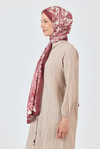 Bordo Retro Desenli Şal 5684