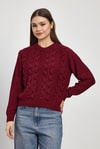 Bordo Simli Fırfır Detay Kazak 24364