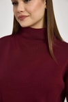 Bordo Tam Boğaz Triko Kazak 23374