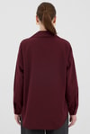 Bordo Tek Cepli Oversize Gömlek 8158A