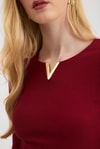 Bordo Yaka V Demir Bluz 13084
