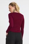 Bordo Yanları Büzgülü Oysho Bluz 6893