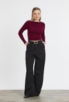 Bordo Yanları Büzgülü Oysho Bluz 6893