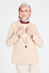 Bordo Yaprak Desen Eşarp 3004