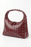 Bordo Zımba Detay Oval Çanta 9232