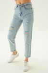 Buz Yırtık Detaylı Mom Jean 11123