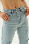 Buz Yırtık Detaylı Mom Jean 11123