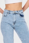 Buzkar Fiyonk İşlemeli Boyfriend Jean 2229