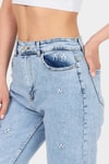 Buzkar Fiyonk İşlemeli Boyfriend Jean 2229