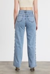 Buzkar Yanı Çapraz Köprülü Taşlı Jean 11139