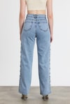 Buzkar Yanı Çapraz Köprülü Taşlı Jean 11139