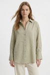 Çağla Çizgili Oversize Gömlek 5460