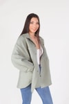 Çağla Yeşili Kapitone Oversize Ceket 1017