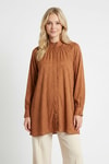 Camel Çiçek Düğmeli Jakarlı Tunik 4216A