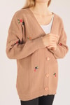 Camel Çiçek Nakışlı Hırka 383