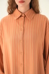 Camel Çizgili Oversize Gömlek 4013A