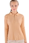 Camel Fermuar Detay Fitilli Kazak 24199