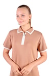 Camel Fermuar Detay Kısa Kol Elbise 24150