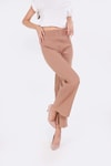 Camel Geniş Paça Triko Pantolon 3028