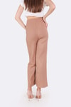 Camel Geniş Paça Triko Pantolon 3028
