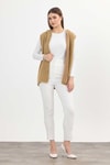 Camel Kapüşonlu Yumoş Yelek 6681