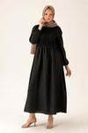 Dantel Detay Elbise - 6753A Siyah