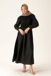 Dantel Detay Elbise - 6753A Siyah