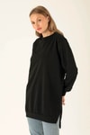 Düz Basic Bayan Sweat - 0013 Siyah